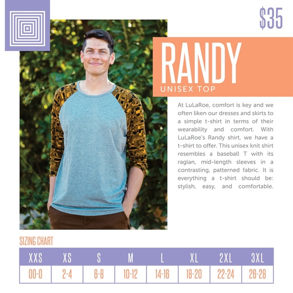 Floral Randy Unisex LuLaRoe Baseball T - Picture 6 of 8